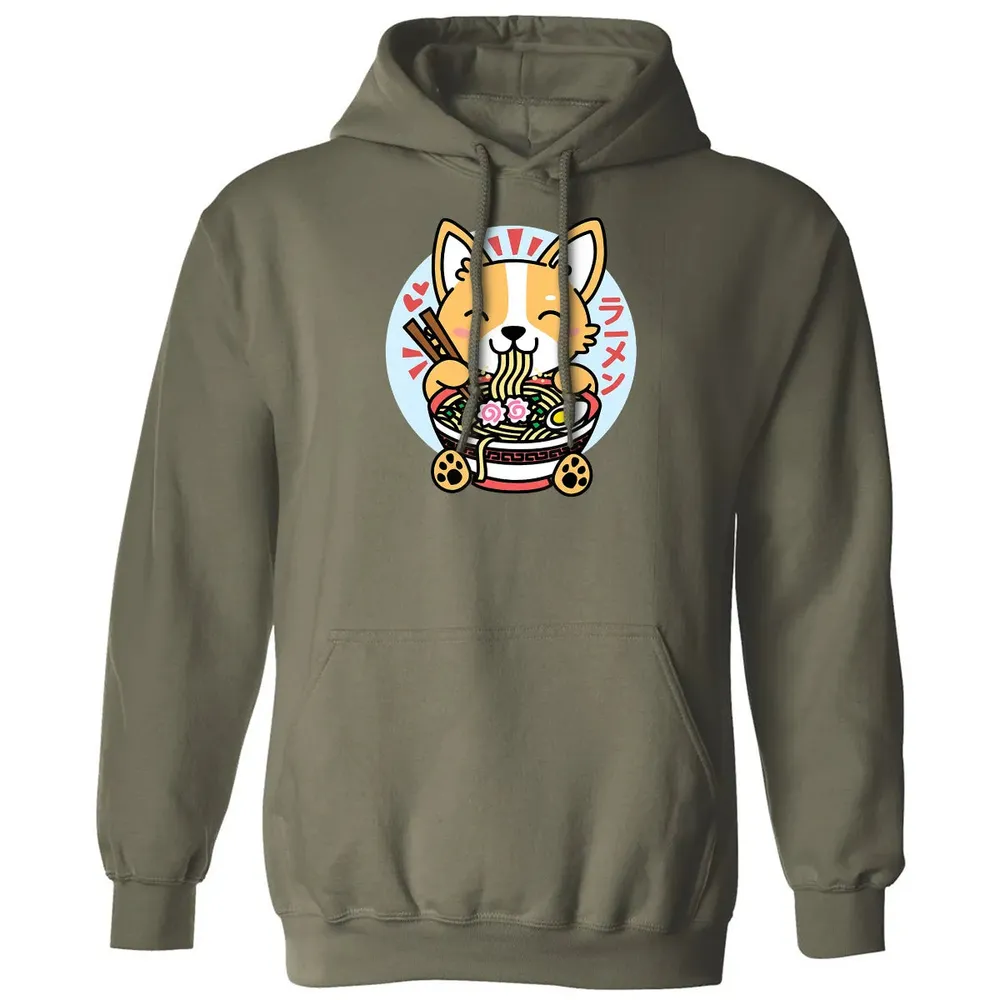 Kawaii Ramen  Cute Anime Dog Corgi Japanese Noodles Classic Unisex Hoodie - 4