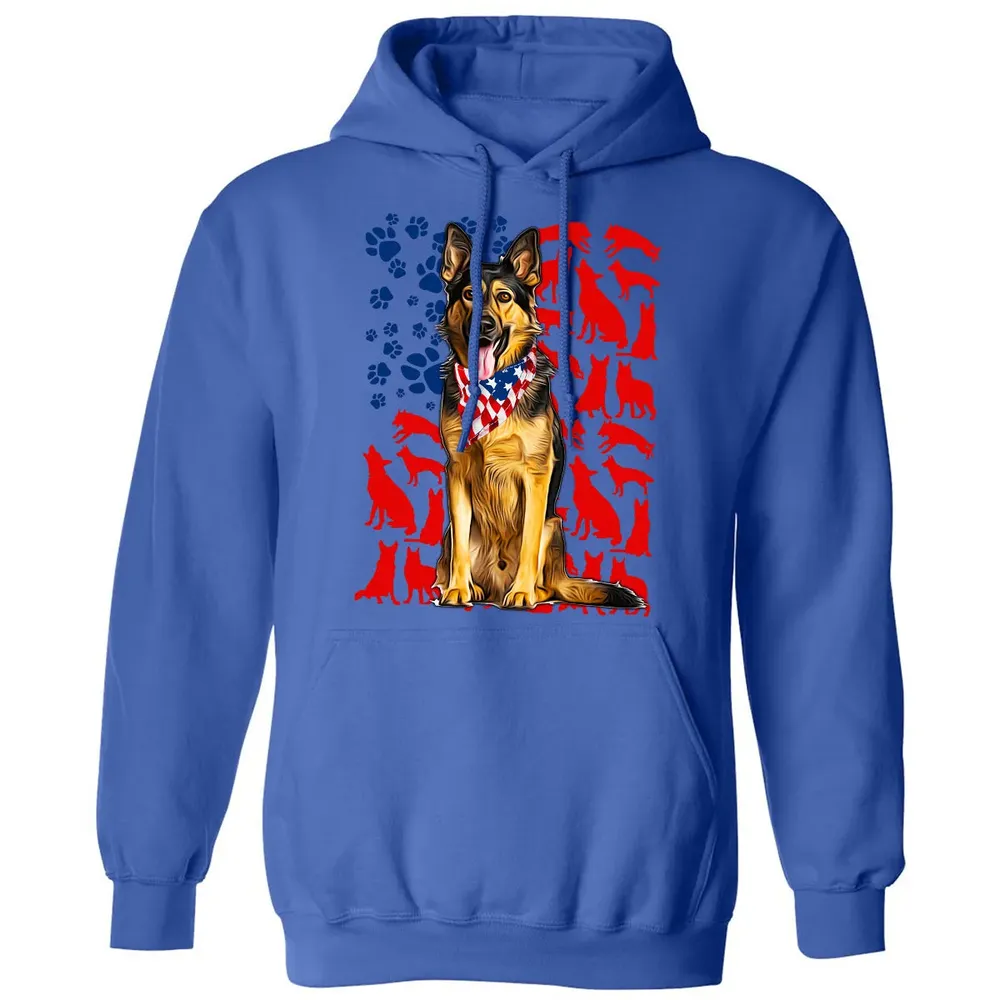 German Shepherd 4th of July Classic Unisex Hoodie - 9