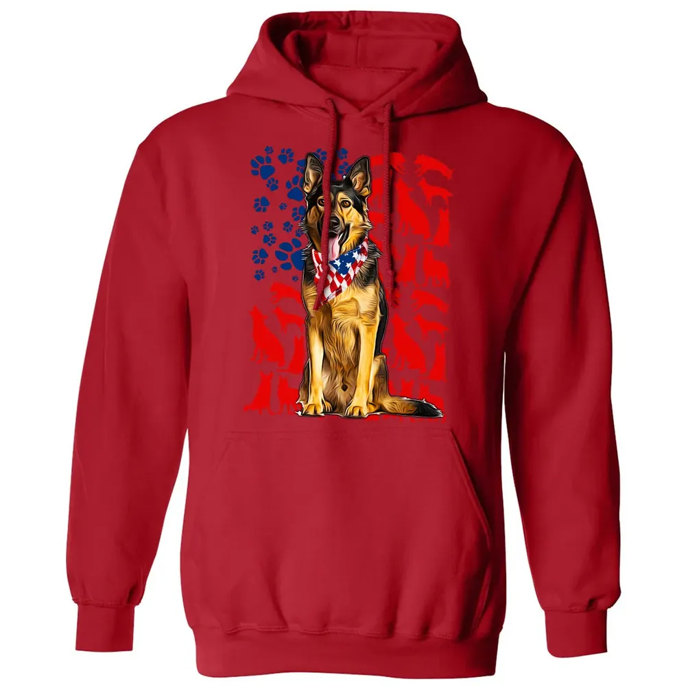 German Shepherd 4th of July Classic Unisex Hoodie - 5
