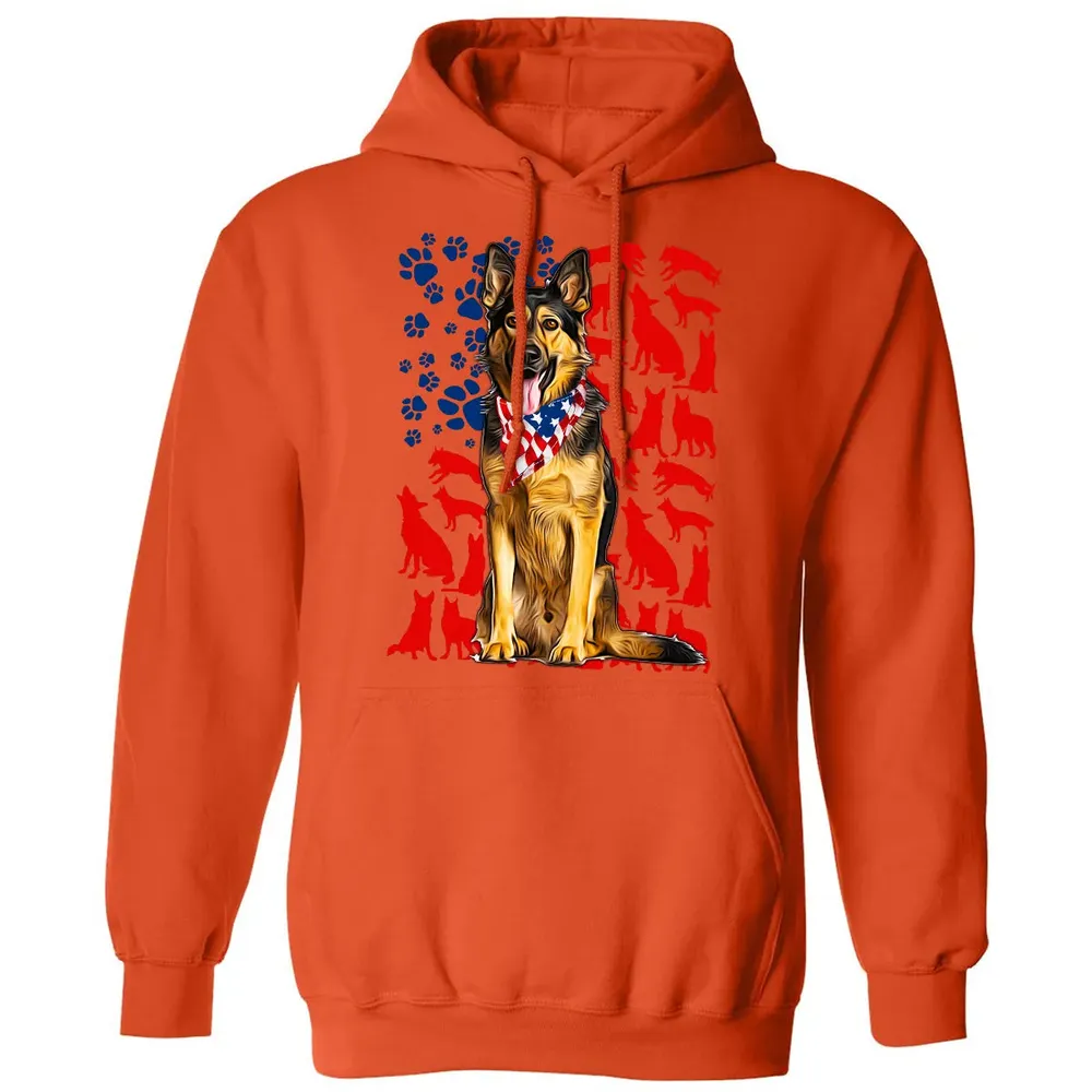 German Shepherd 4th of July Classic Unisex Hoodie - 10