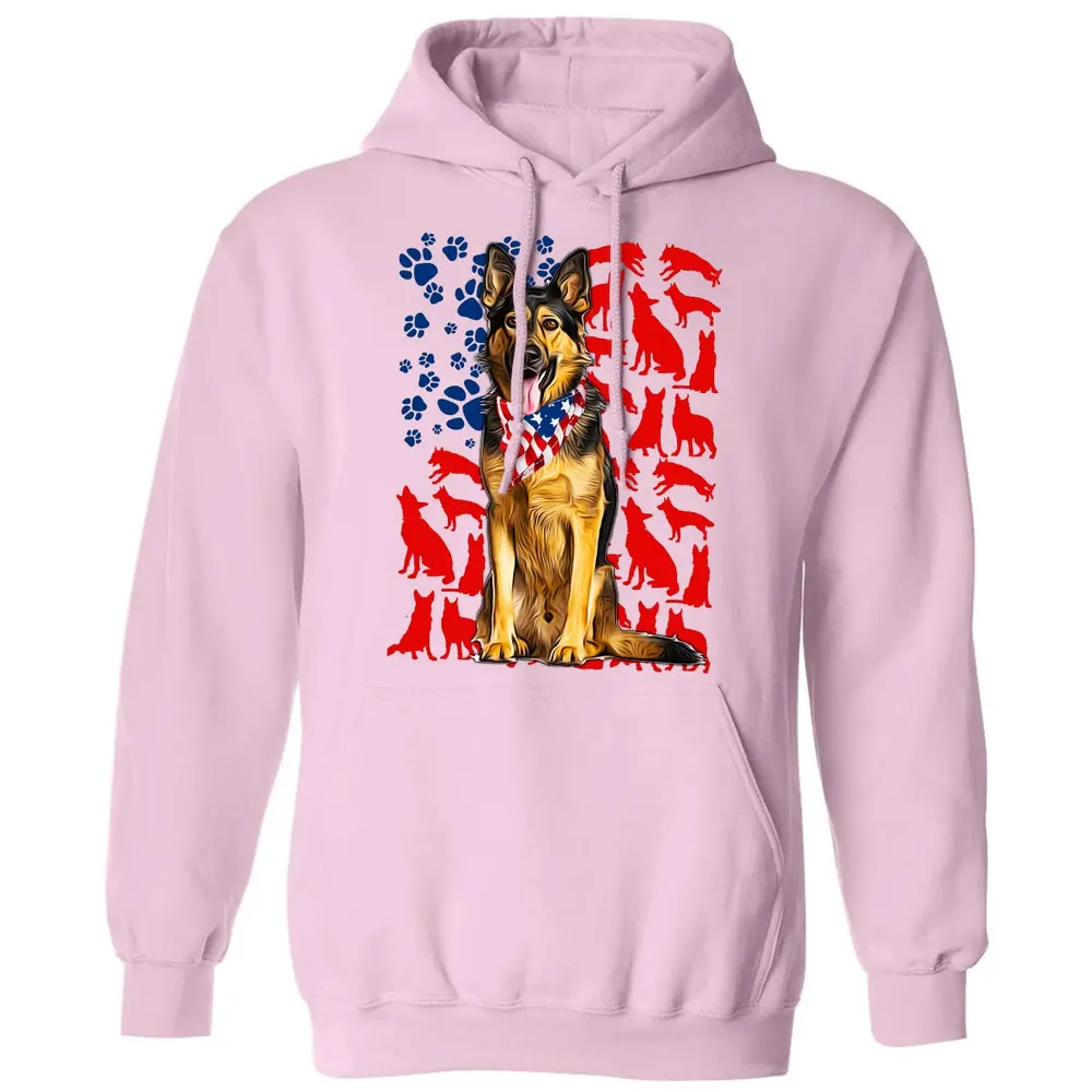 German Shepherd 4th of July Classic Unisex Hoodie - 3
