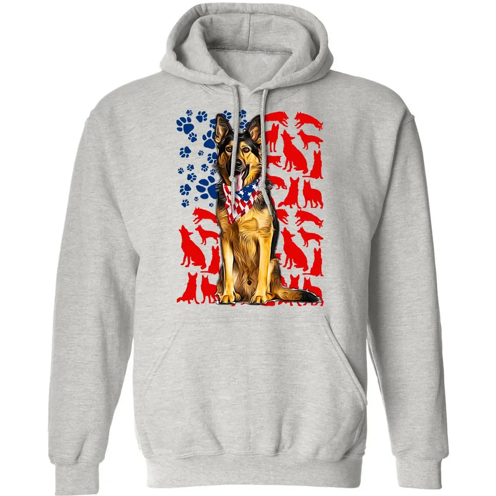 German Shepherd 4th of July Classic Unisex Hoodie - 2