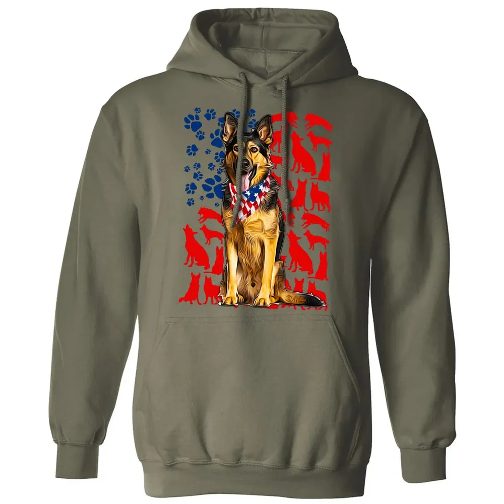 German Shepherd 4th of July Classic Unisex Hoodie - 4