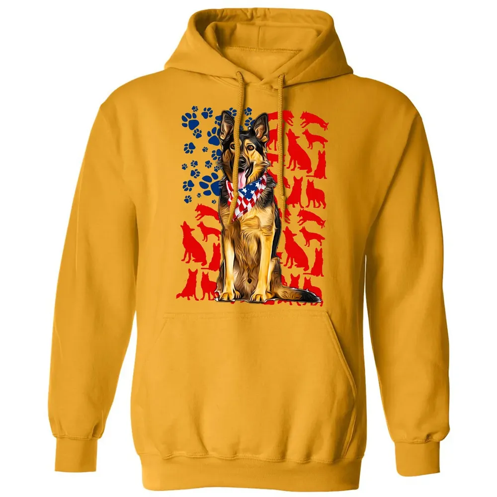 German Shepherd 4th of July Classic Unisex Hoodie - 12