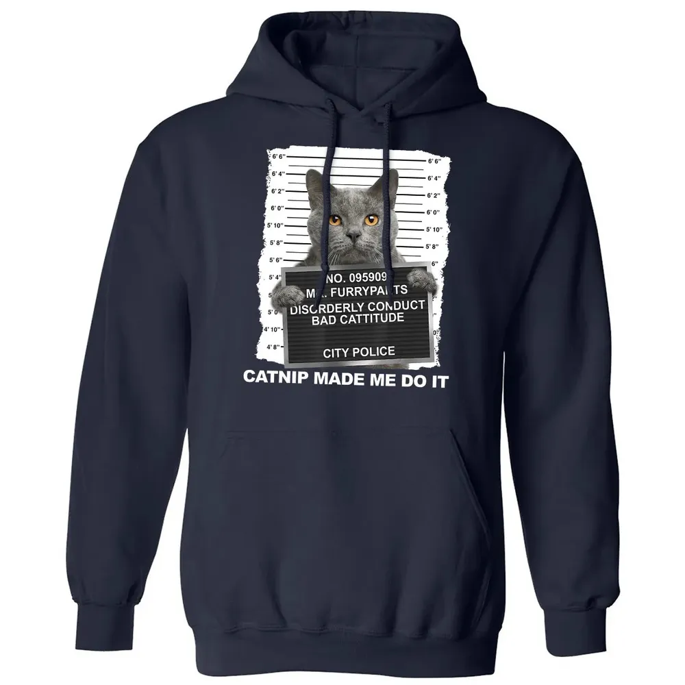 Catnip Made Me Do It Funny Cat Classic Unisex Hoodie - 2