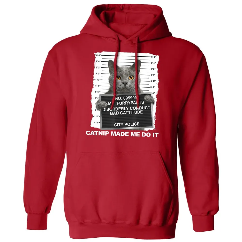 Catnip Made Me Do It Funny Cat Classic Unisex Hoodie - 5