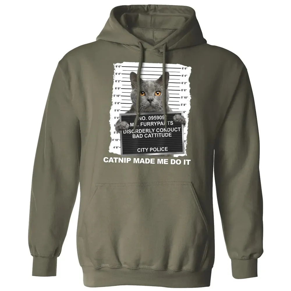 Catnip Made Me Do It Funny Cat Classic Unisex Hoodie - 4