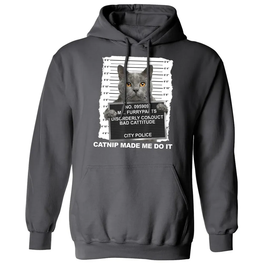Catnip Made Me Do It Funny Cat Classic Unisex Hoodie - 7