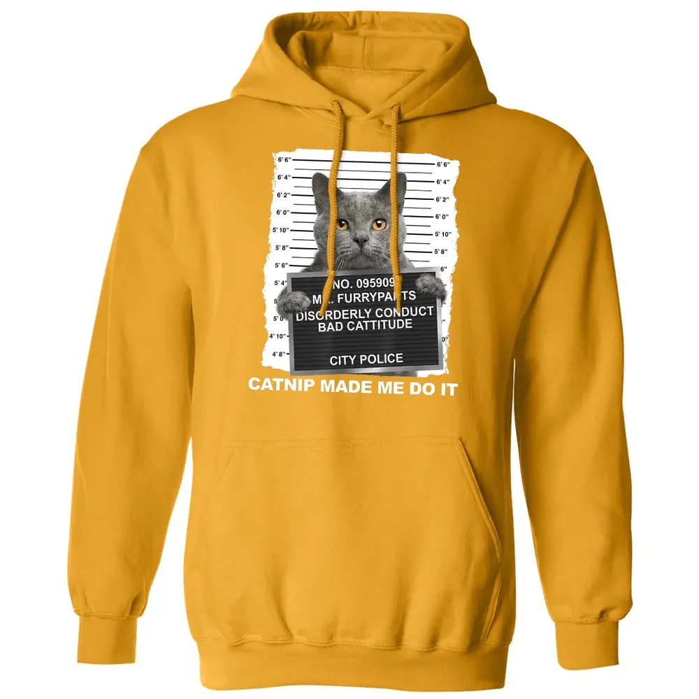 Catnip Made Me Do It Funny Cat Classic Unisex Hoodie - 12