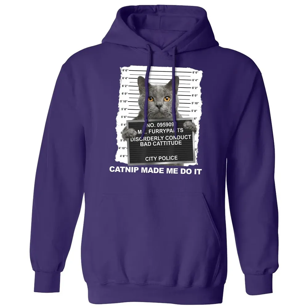 Catnip Made Me Do It Funny Cat Classic Unisex Hoodie - 6