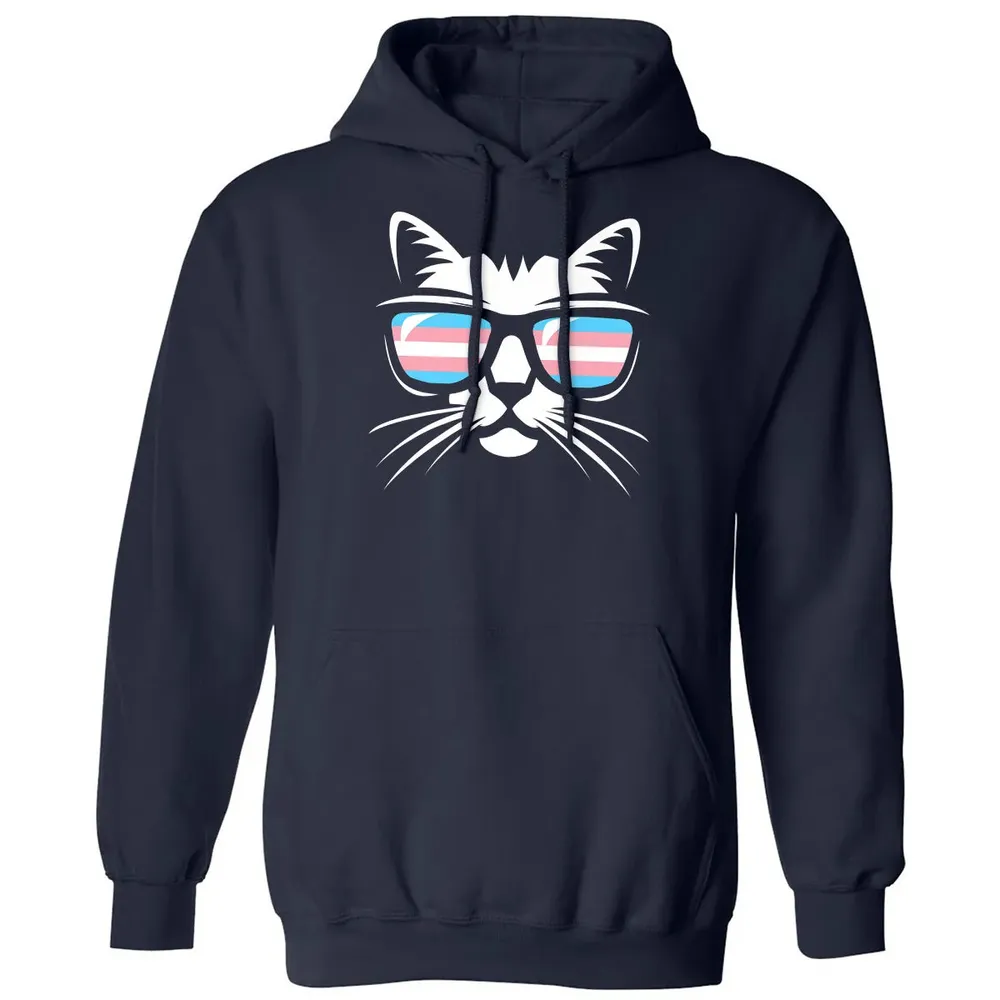 Transgender Pride Cat Gift  Support Trans Community Classic Unisex Hoodie - 2
