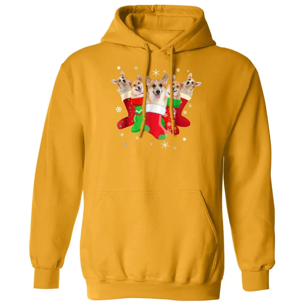 Corgi Christmas Socks Classic Unisex Hoodie - 12