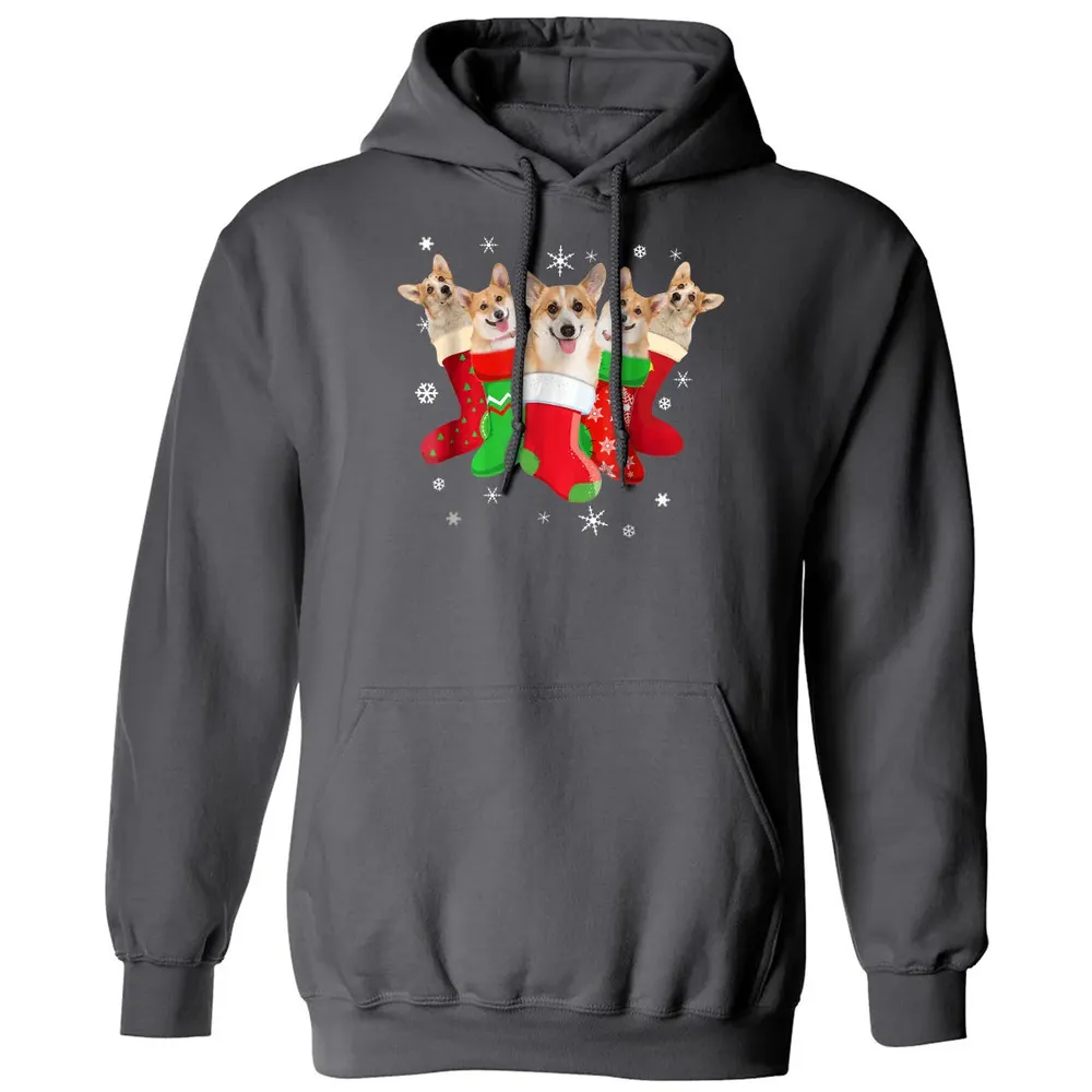 Corgi Christmas Socks Classic Unisex Hoodie - 7