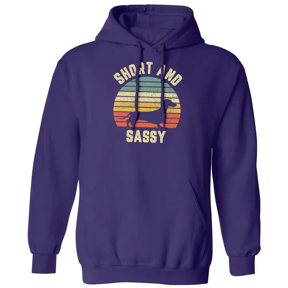 Vintage Dachshund  Funny Weiner Dog Short Sassy T Classic Unisex Hoodie - 6