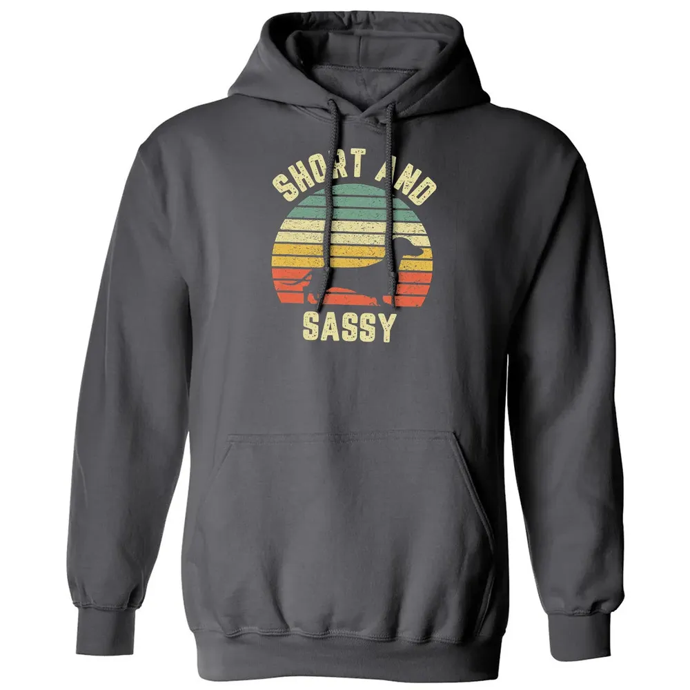 Vintage Dachshund  Funny Weiner Dog Short Sassy T Classic Unisex Hoodie - 7