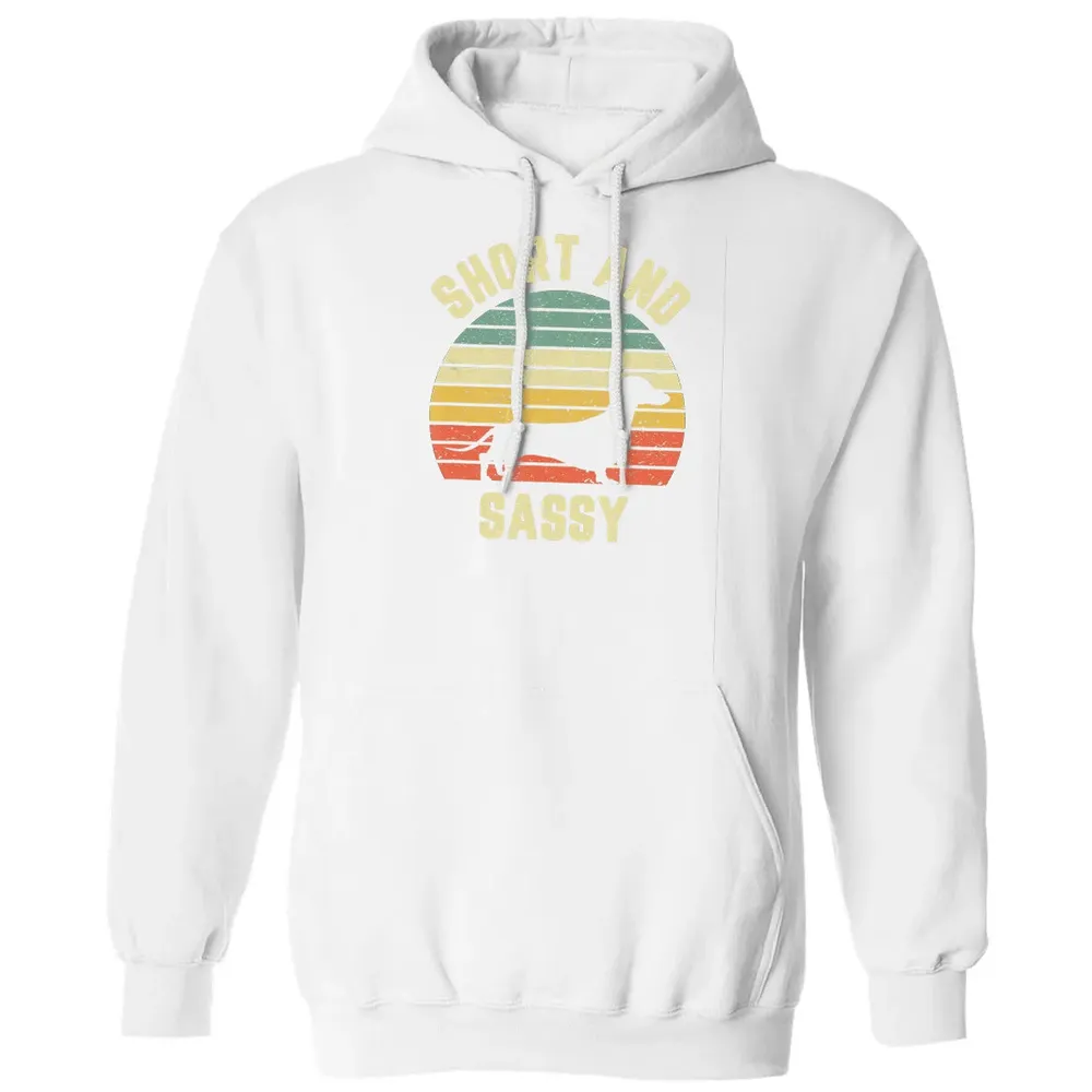 Vintage Dachshund  Funny Weiner Dog Short Sassy T Classic Unisex Hoodie - 11