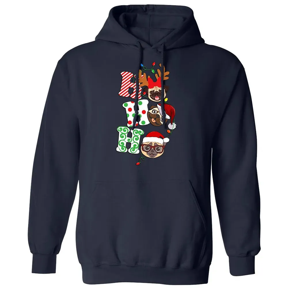 Ho Ho Ho Pug Classic Unisex Hoodie - 2