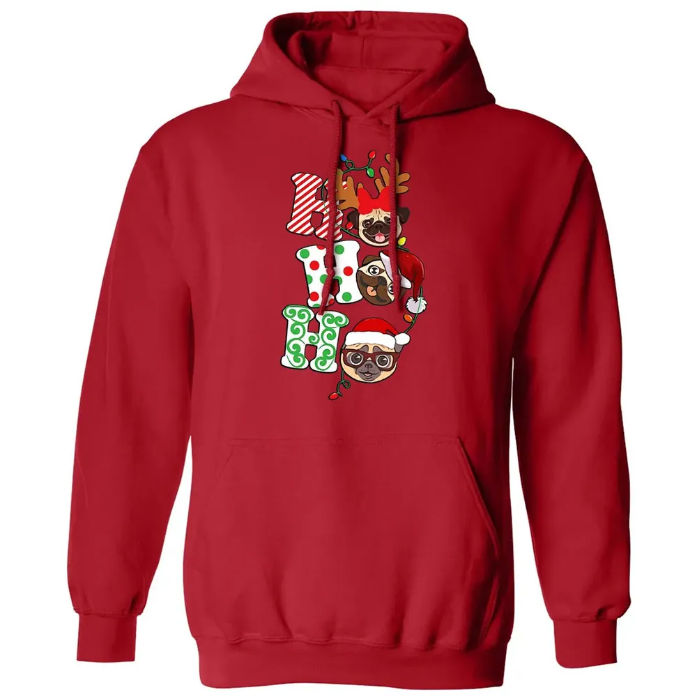 Ho Ho Ho Pug Classic Unisex Hoodie - 5