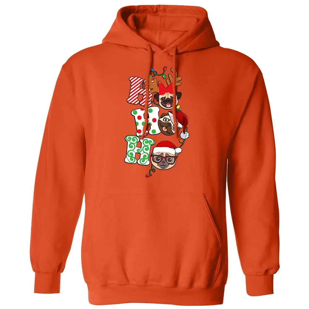 Ho Ho Ho Pug Classic Unisex Hoodie - 10