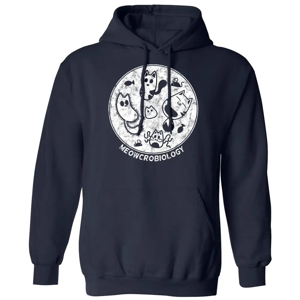 Cute Cat Distressed Bacteria Microbiology Science Classic Unisex Hoodie - 2