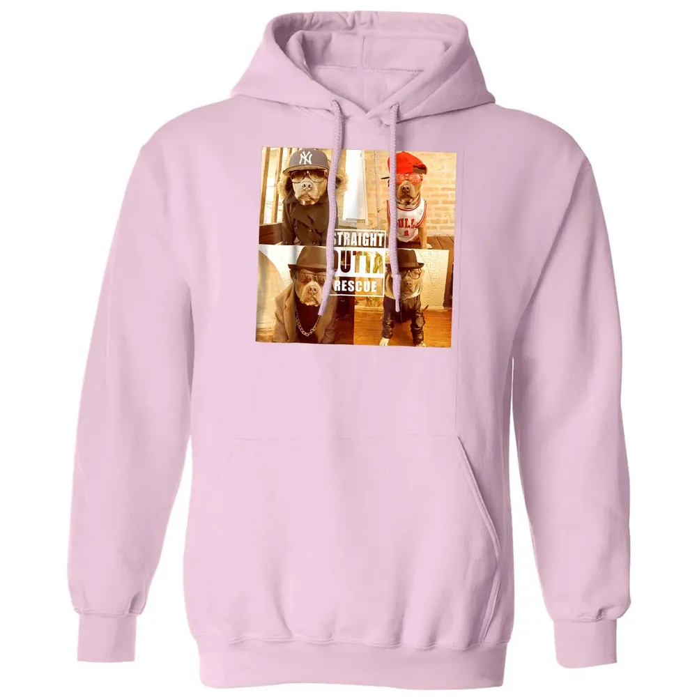 Pitbull Love Straight Outta Rescue Funny Pit Bull Classic Unisex Hoodie - 3