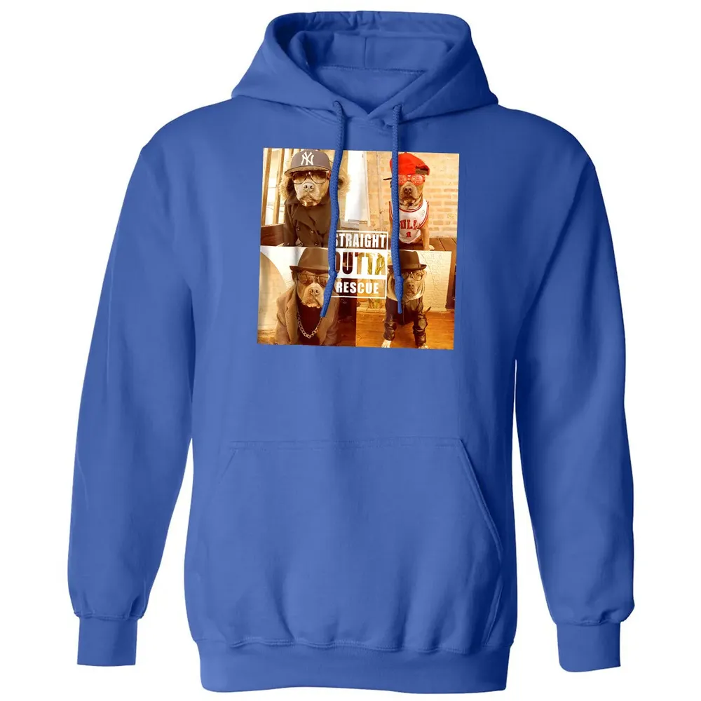Pitbull Love Straight Outta Rescue Funny Pit Bull Classic Unisex Hoodie - 9