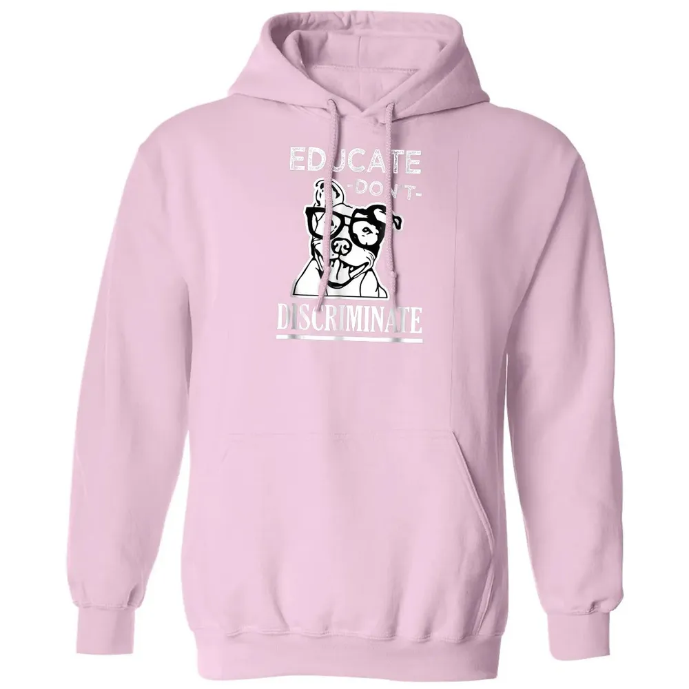 Educate don't Discriminate Pitbull awareness rescue Classic Unisex Hoodie - 3