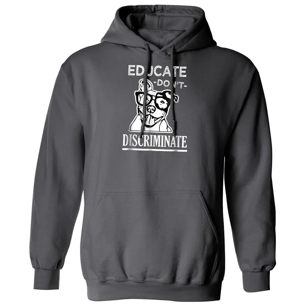 Educate don't Discriminate Pitbull awareness rescue Classic Unisex Hoodie - 7
