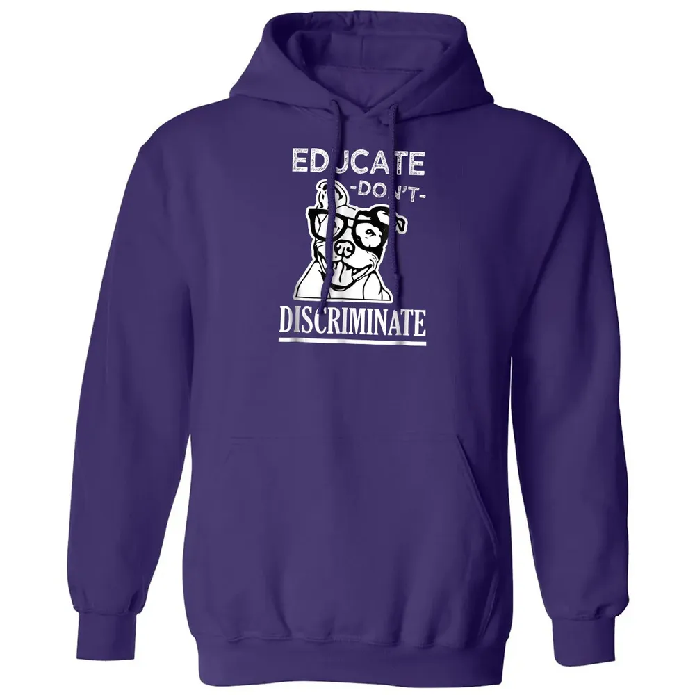 Educate don't Discriminate Pitbull awareness rescue Classic Unisex Hoodie - 6
