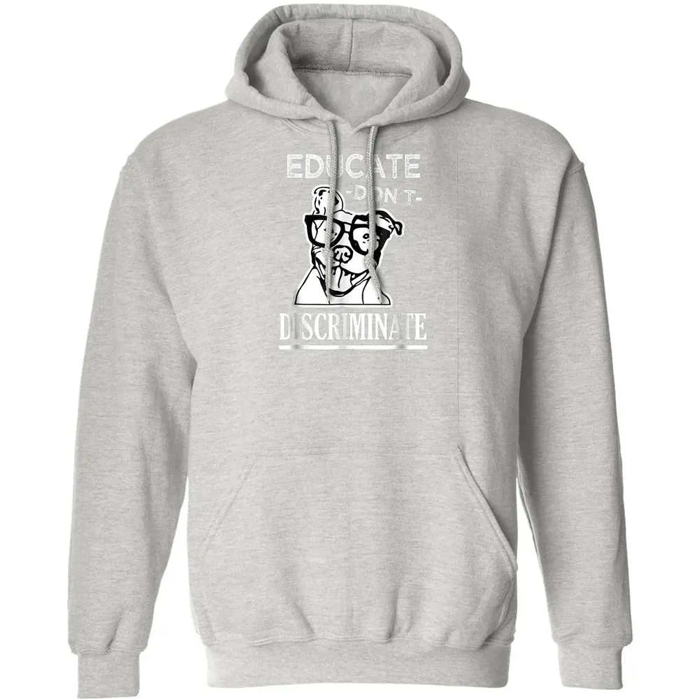 Educate don't Discriminate Pitbull awareness rescue Classic Unisex Hoodie - 8