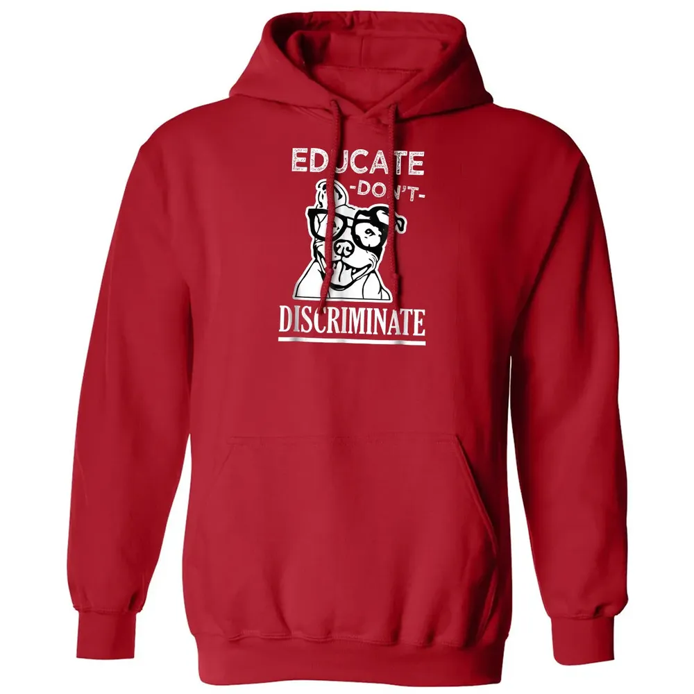 Educate don't Discriminate Pitbull awareness rescue Classic Unisex Hoodie - 5