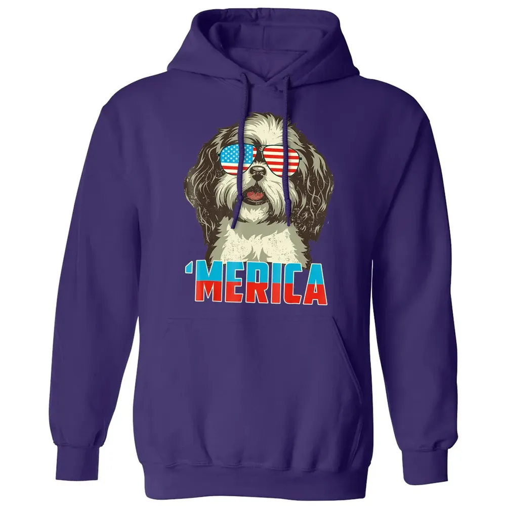 4th of July Patriot Shih Tzu Merica  for Women Men Classic Unisex Hoodie - 6