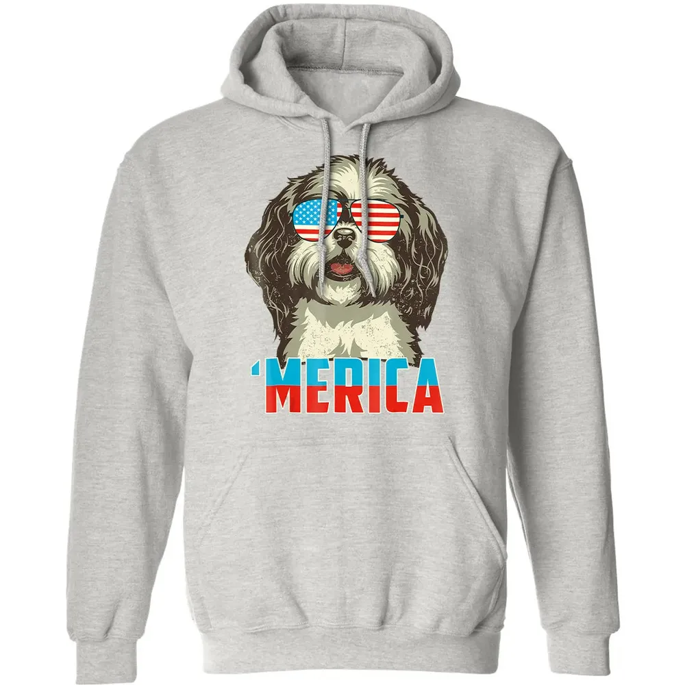 4th of July Patriot Shih Tzu Merica  for Women Men Classic Unisex Hoodie - 8