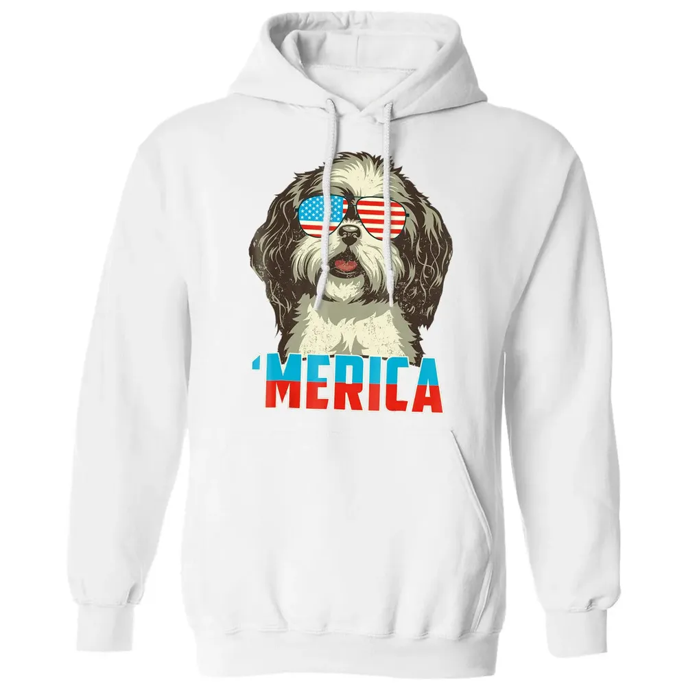4th of July Patriot Shih Tzu Merica  for Women Men Classic Unisex Hoodie - 11