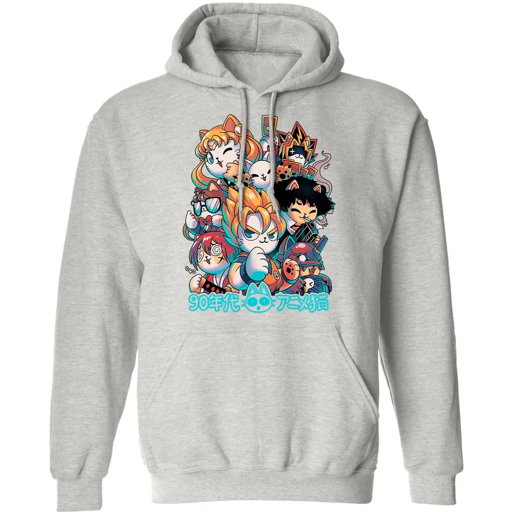 90s Anime Neko Classic Unisex Hoodie - 8