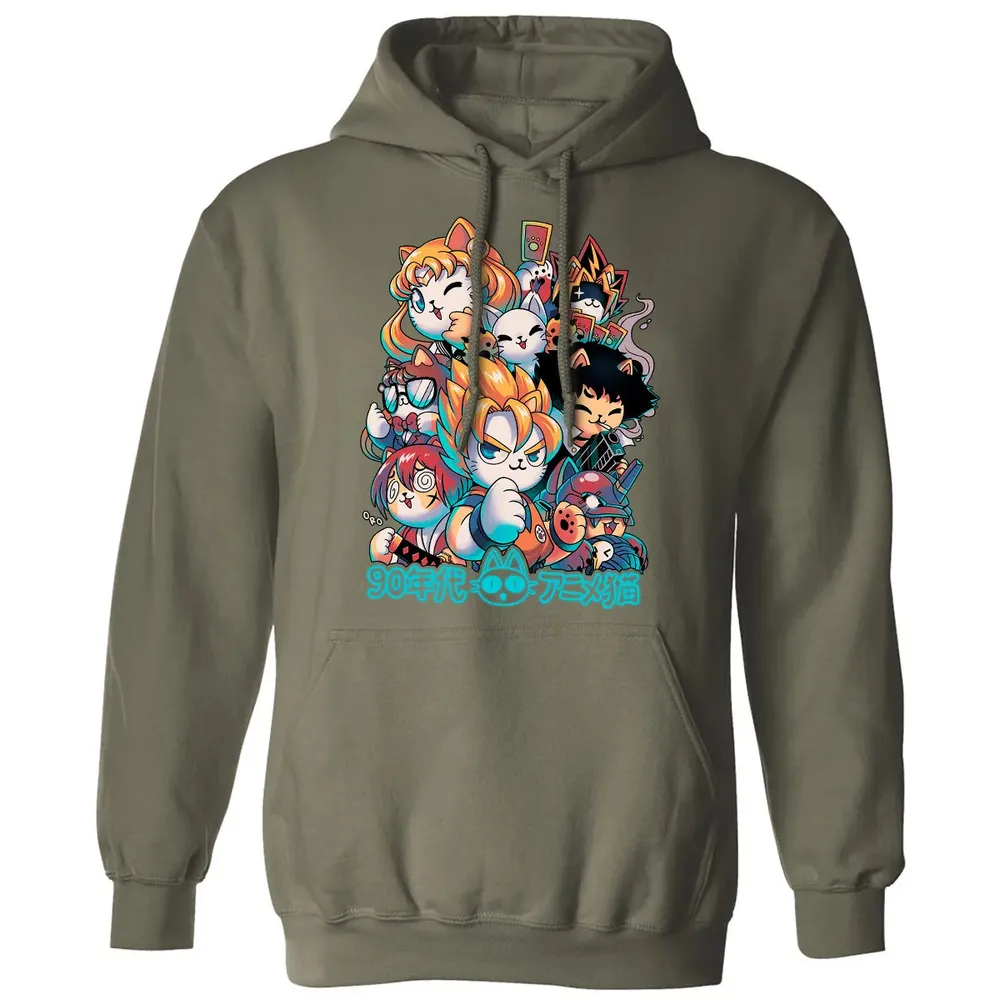 90s Anime Neko Classic Unisex Hoodie - 4