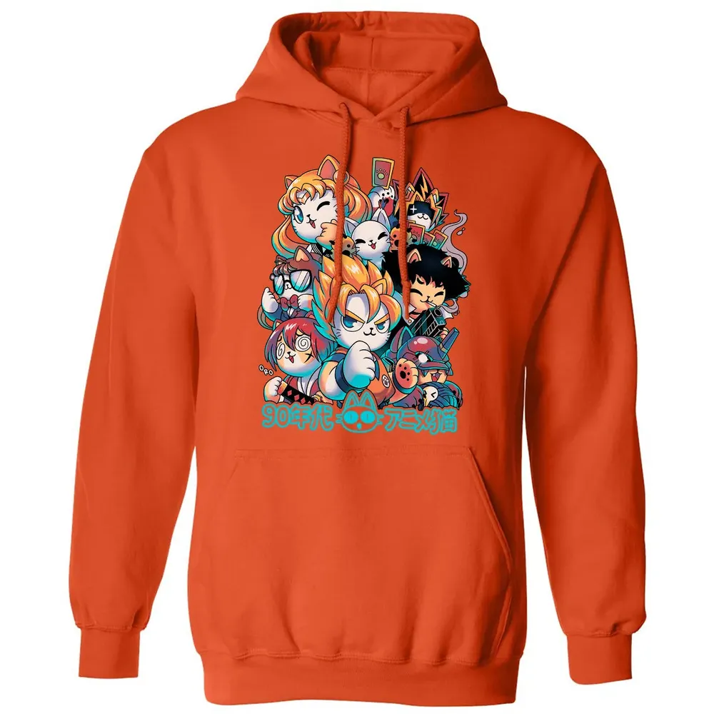 90s Anime Neko Classic Unisex Hoodie - 10