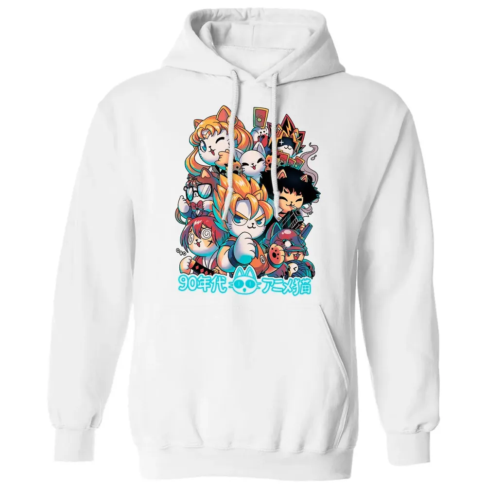 90s Anime Neko Classic Unisex Hoodie - 11