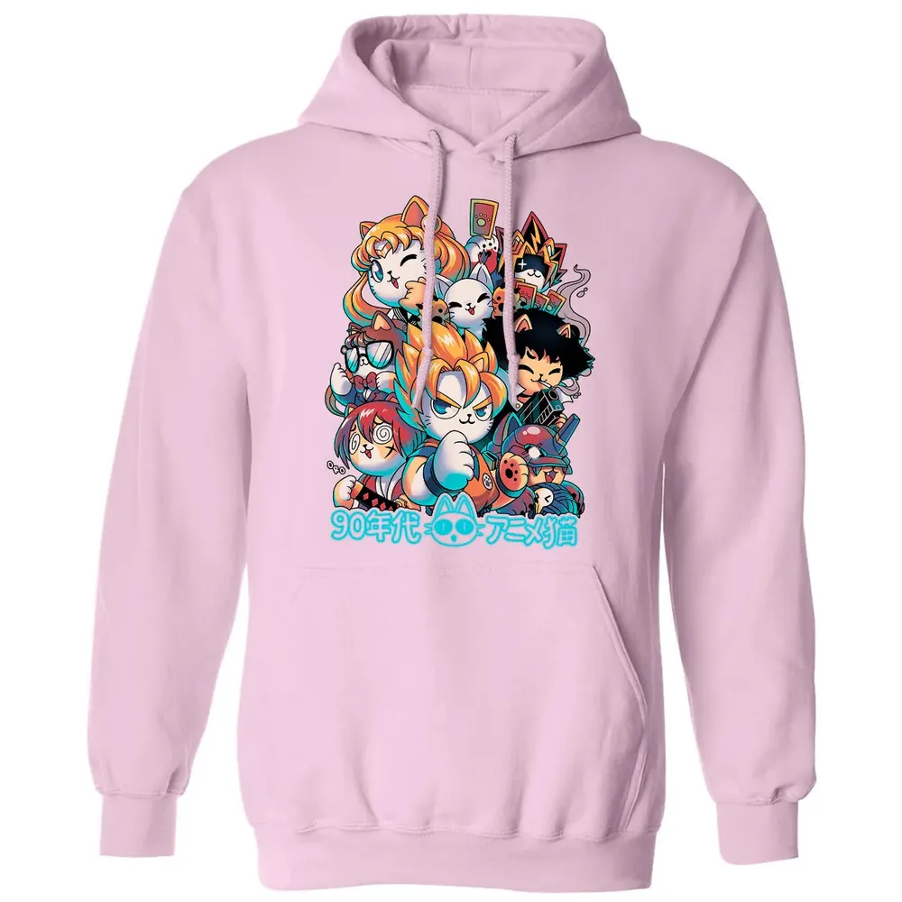 90s Anime Neko Classic Unisex Hoodie - 3