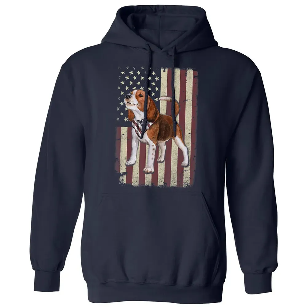 Beagle American Flag Bandana Patriotic 4th Of July T Classic Unisex Hoodie - 2