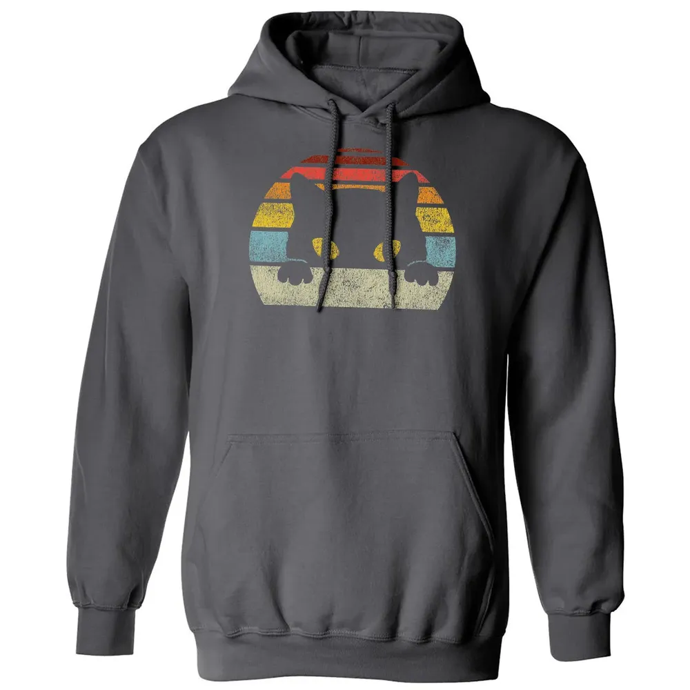 Vintage Black Cat Lover, Retro Style Cats Gift Classic Unisex Hoodie - 7