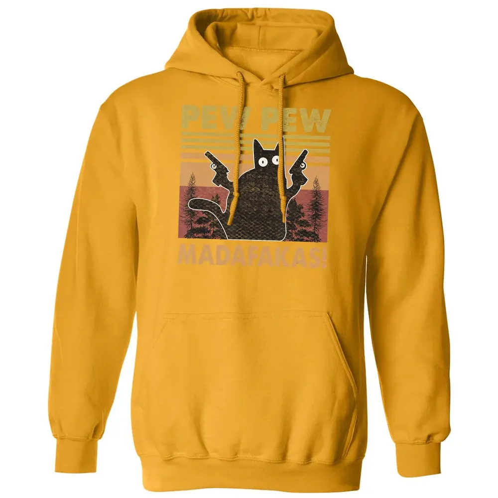 Cat Vintage PewPewPew Madafakas Cat Crazy Pew Vintage Funny Classic Unisex Hoodie - 12