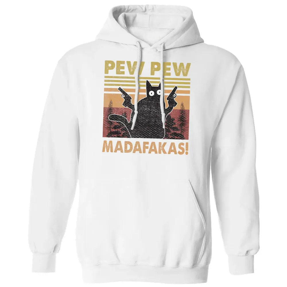 Cat Vintage PewPewPew Madafakas Cat Crazy Pew Vintage Funny Classic Unisex Hoodie - 11