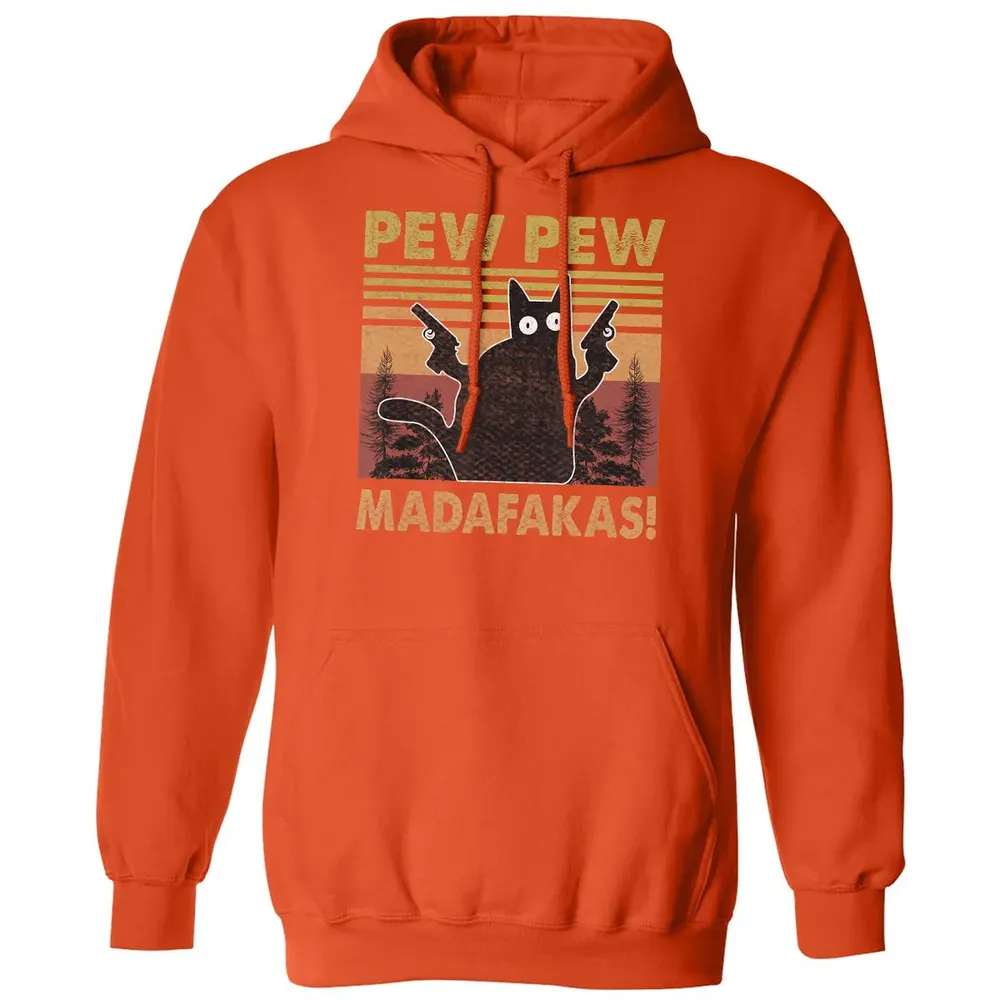 Cat Vintage PewPewPew Madafakas Cat Crazy Pew Vintage Funny Classic Unisex Hoodie - 10