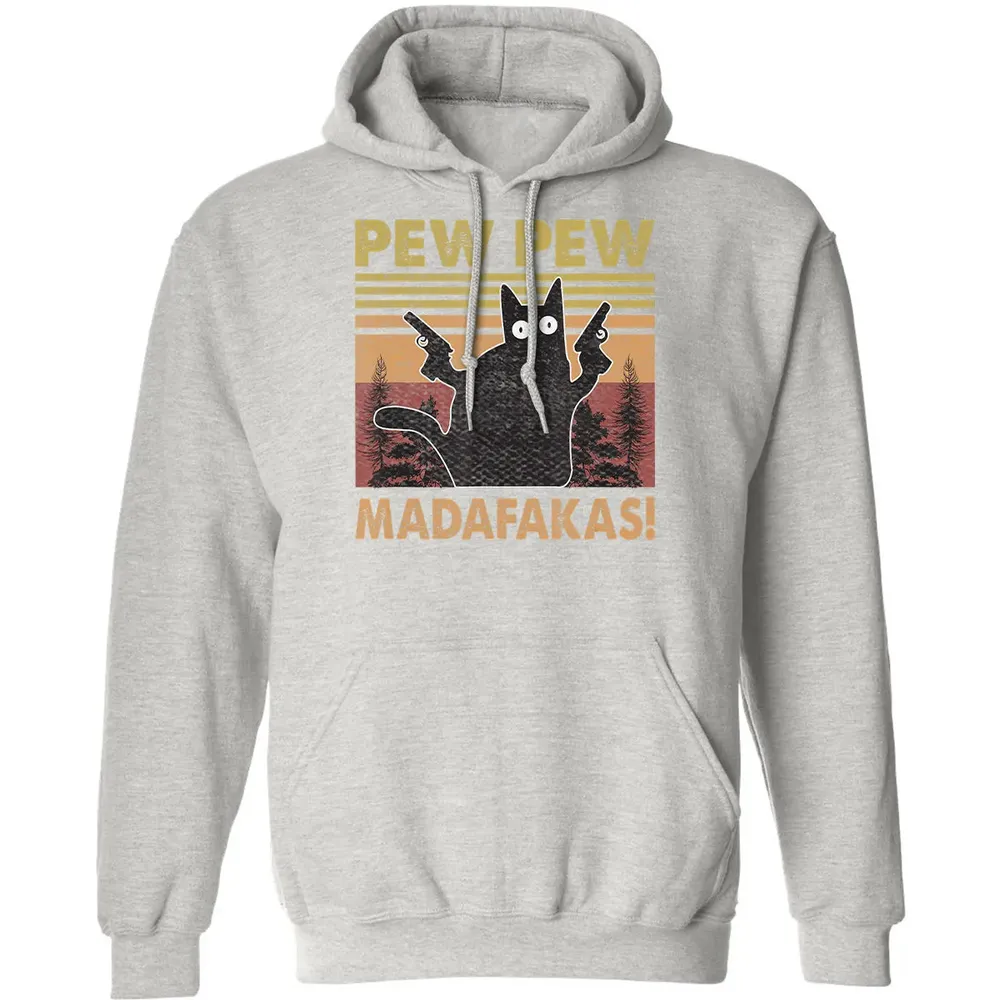 Cat Vintage PewPewPew Madafakas Cat Crazy Pew Vintage Funny Classic Unisex Hoodie - 8