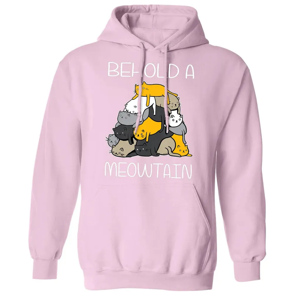 Funny Ca Behold A Meowtain Cat Mountain Classic Unisex Hoodie - 3