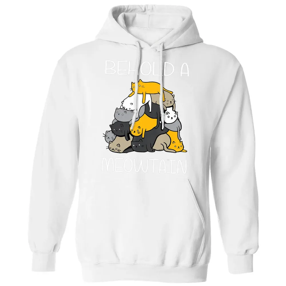Funny Ca Behold A Meowtain Cat Mountain Classic Unisex Hoodie - 11