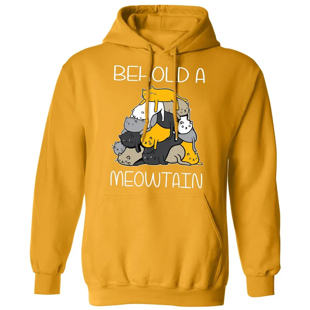 Funny Ca Behold A Meowtain Cat Mountain Classic Unisex Hoodie - 12