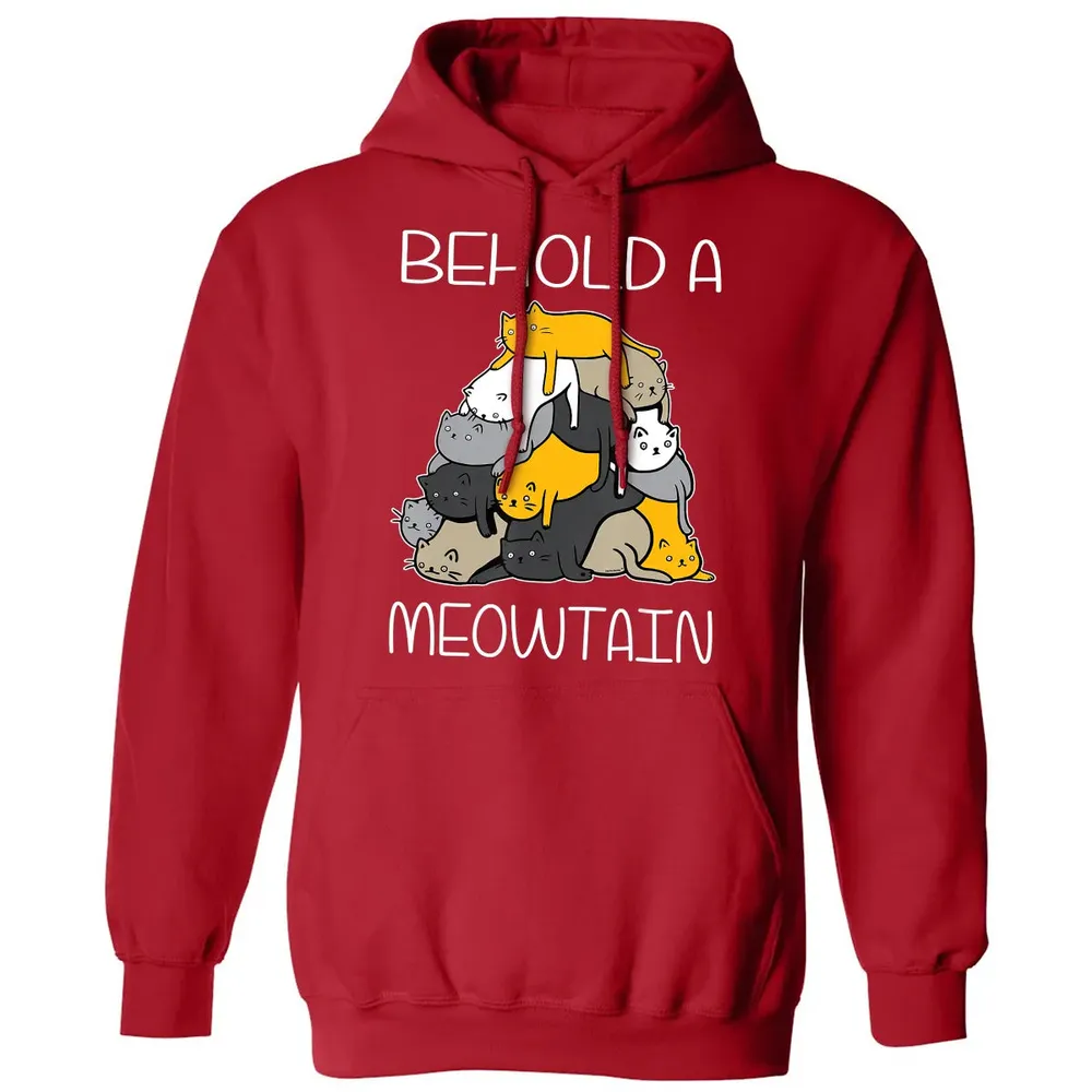 Funny Ca Behold A Meowtain Cat Mountain Classic Unisex Hoodie - 5
