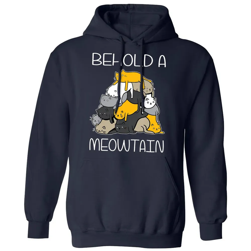 Funny Ca Behold A Meowtain Cat Mountain Classic Unisex Hoodie - 2